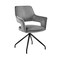 Armen Living Hadley Dining Room Accent Chair in Gray Velvet with Black Finish LCHDCHGRY - alternate 1